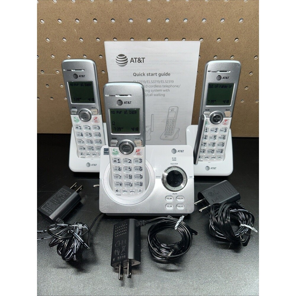AT&T Cordless 3 Phone System EL52319 DECT 6.0 Answering System w/ Caller ID